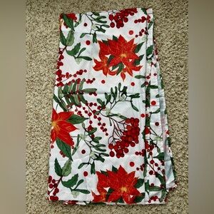 Festive Poinsettia Shower Curtain 72”x72” - Red, Green, White